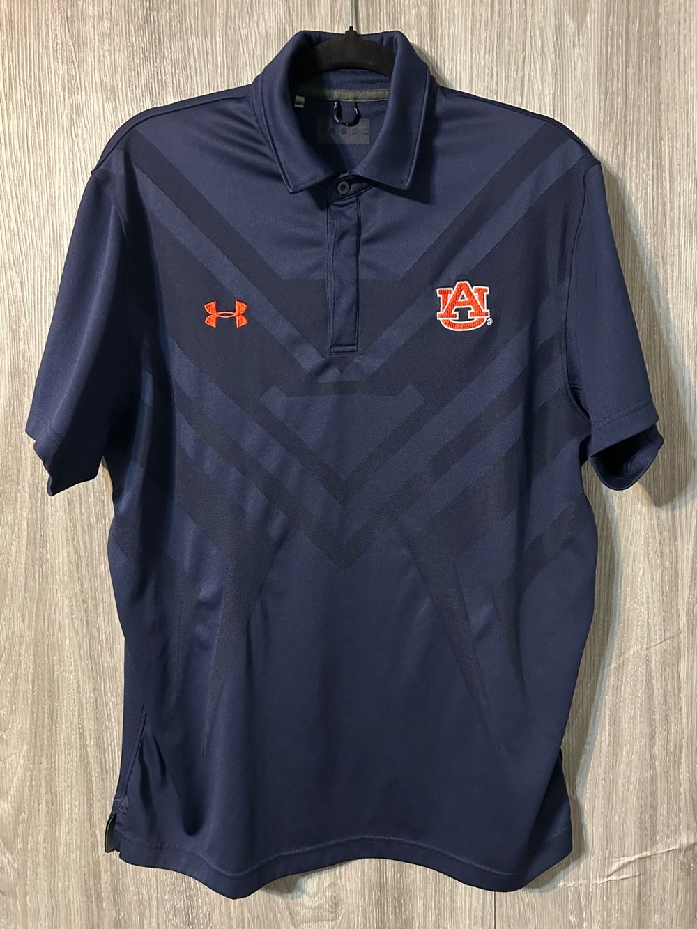 Under Armour Auburn Tigers Navy Polo Shirt Heat Gear War Eagles AU Navy Orange L